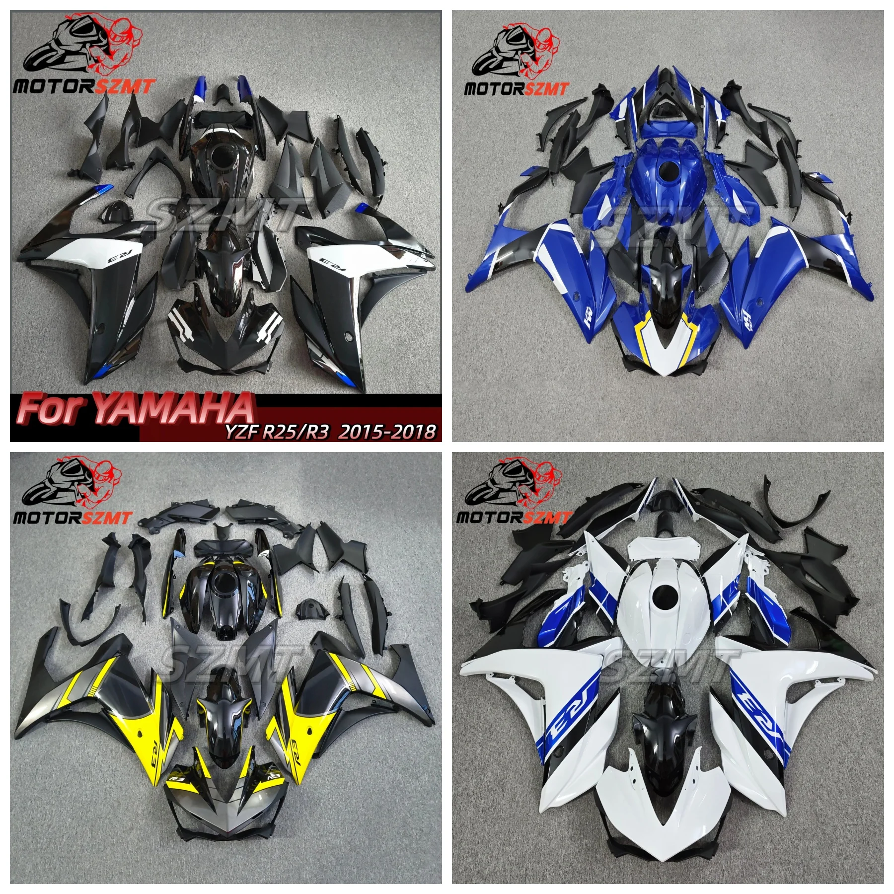 The New ABS Fairing Kit Fits the Motorcycle For Yamaha R25 R3 2015 2016 2017 2018 Body Shell