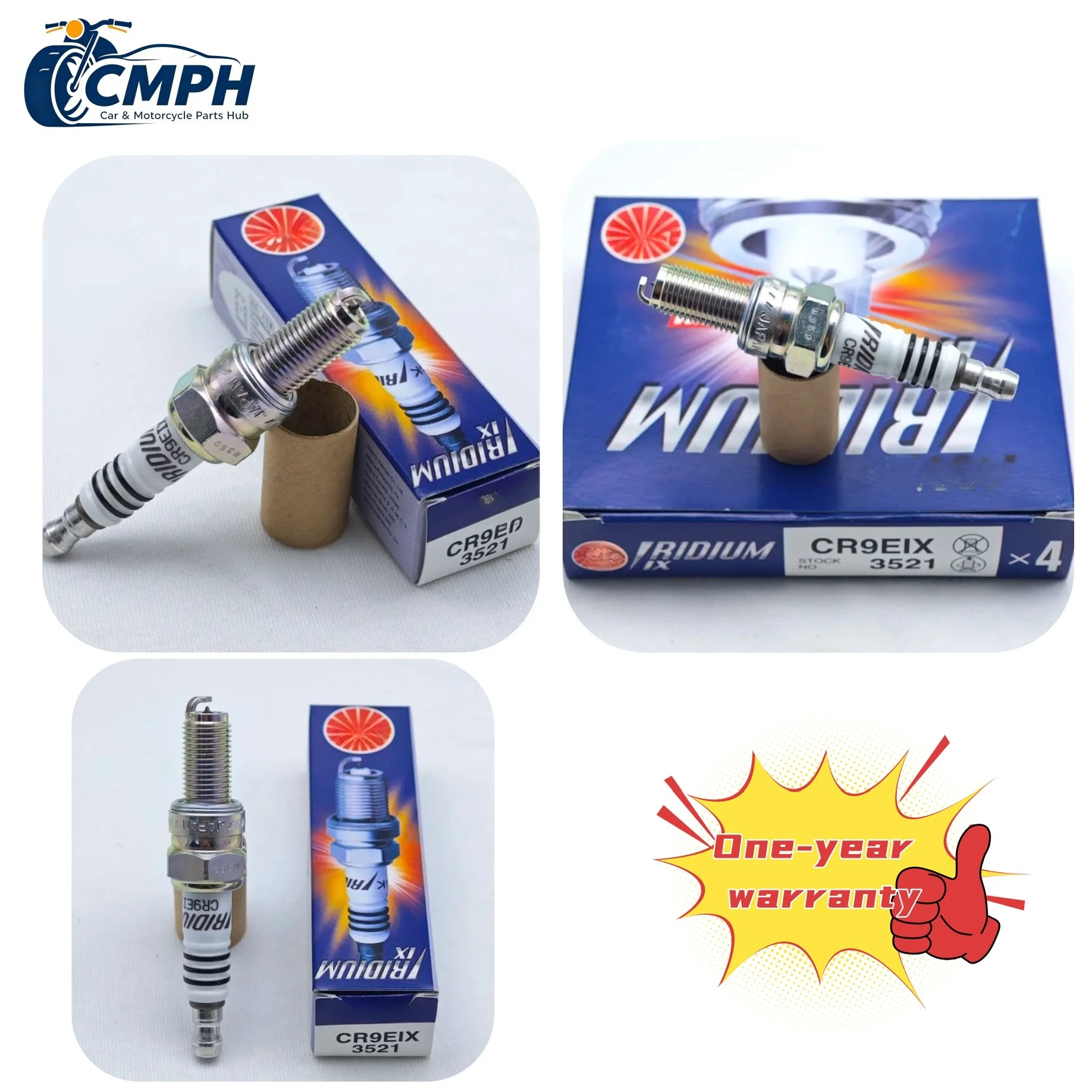 4PCS CR9EIX 3521 Iridium Spark Plug Motorcycle Ignition Candle Fit QJMOTOR SRK600 CF MOTO 250/400