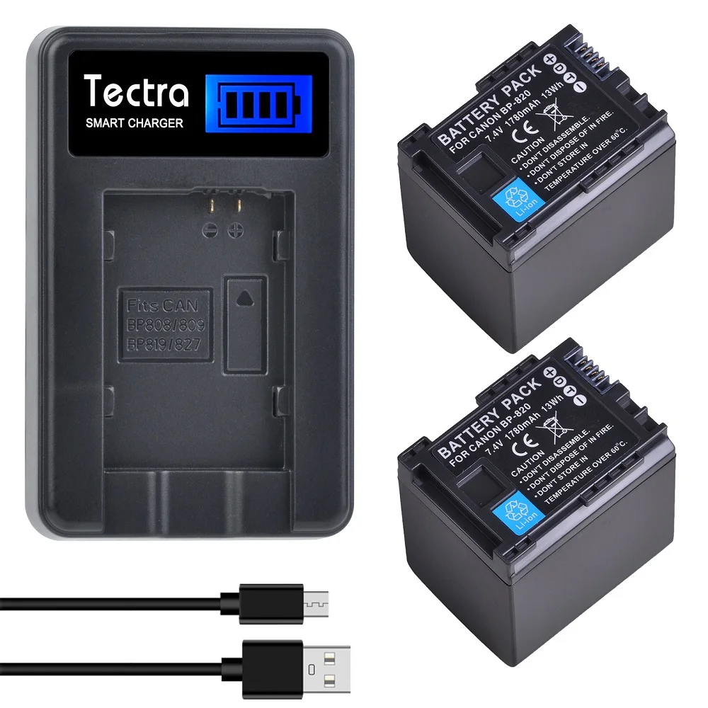 BP-820 Batería/CG-800 Cargador para Canon XA25, XA20, XA10, HF G30 G40 G50 G60 G70, XA40,XA50,XA60,XA70, XF400, XF405