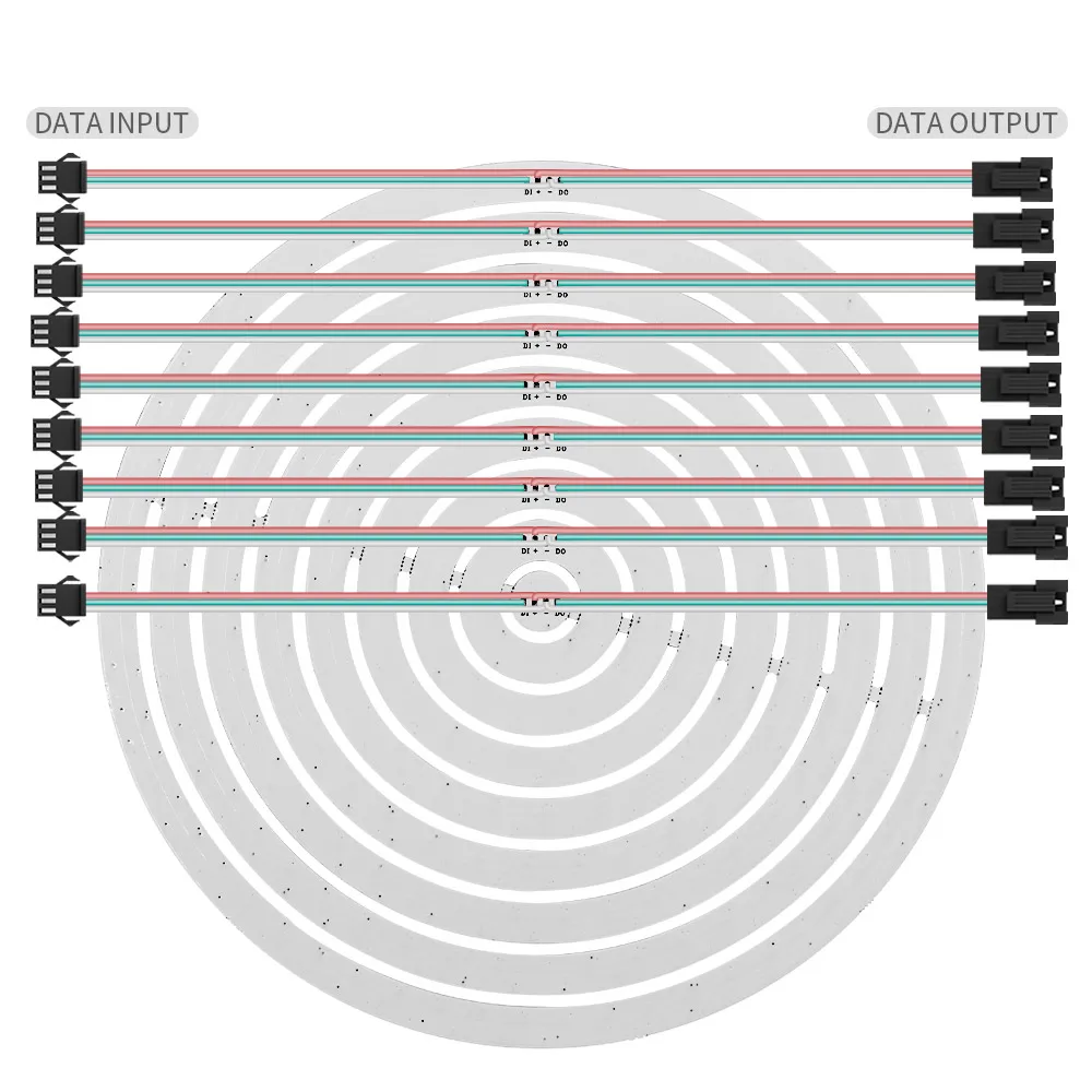 WS2812 leds Ring WS2812B Built-in IC RGB Full Color Round Individually Addressable Led Circle 8/12/16/24/32/40/48/60/241LedsDC5V