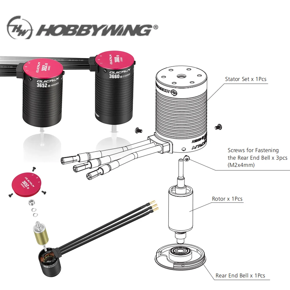 

HobbyWing QuicRun G2 3652SL 3660SL Водонепроницаемый бессенсорный бесщеточный двигатель для 1/10 RC On-road Monster Truck Buggy Racing Cars