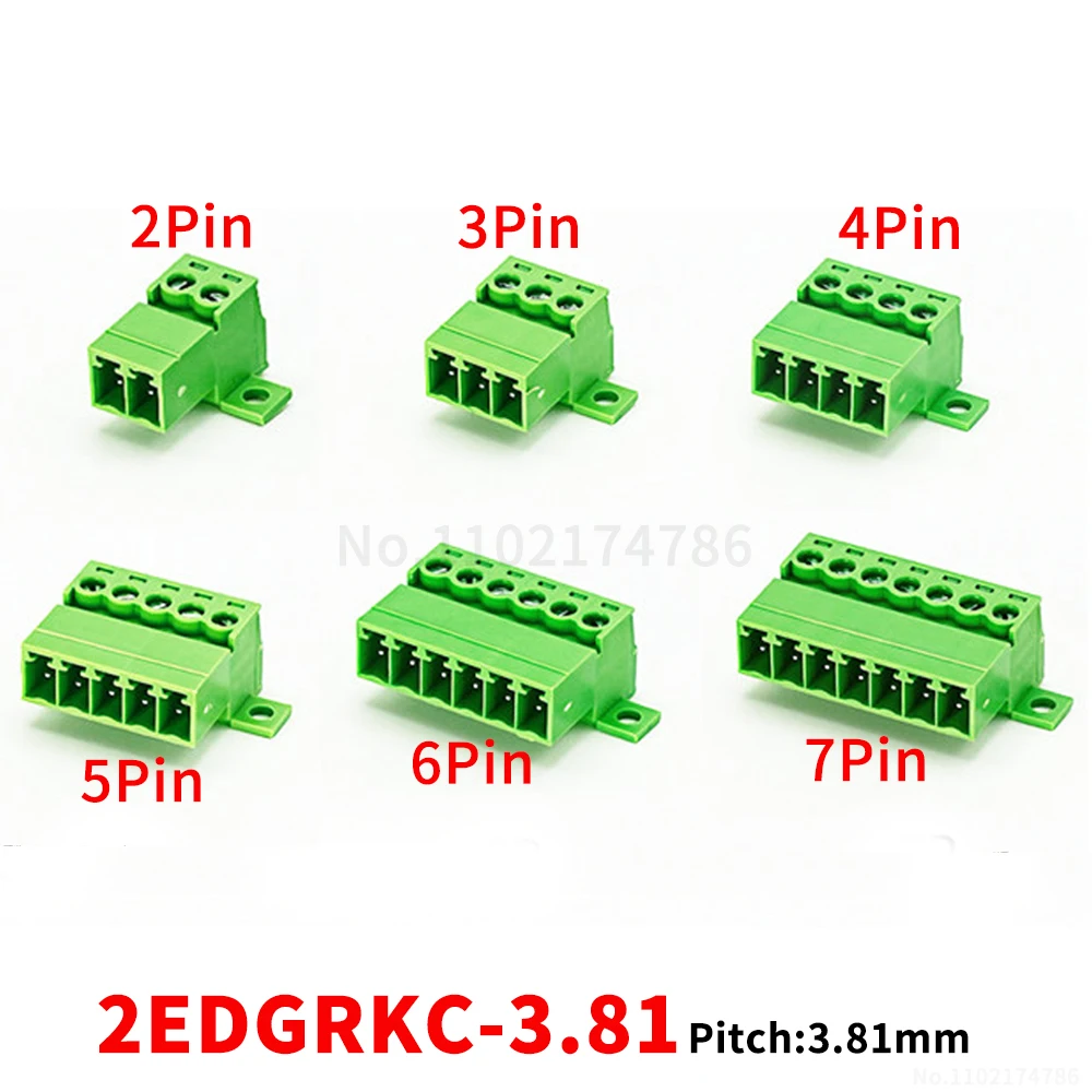 (1 Pcs) KF 15EDGRKC - 3.81mm fixed plug-in terminal block with mating panel-mount locking housing 2EDGKP 2EDGRKC 3.81