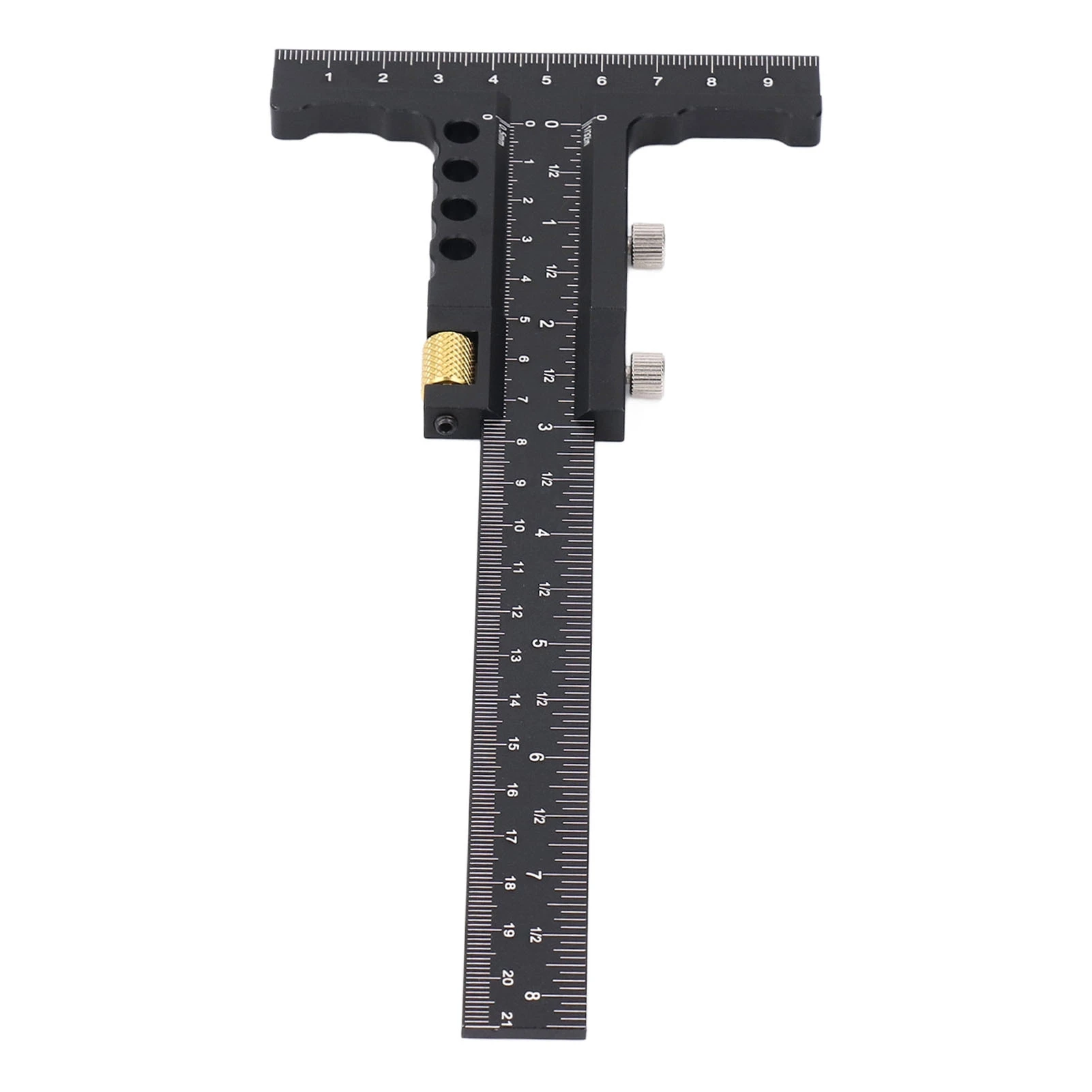 Woodworking Scriber Measuring Tool T Square Ruler Carpentry Multifunctional Aluminum Alloy Marking Line Gauge