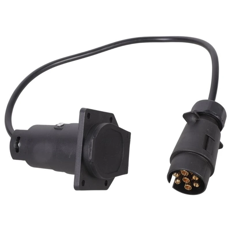 

31BC Multifunctional Trailer Plug Adapter Converter 7 Pin To Two Head 60cm Connector