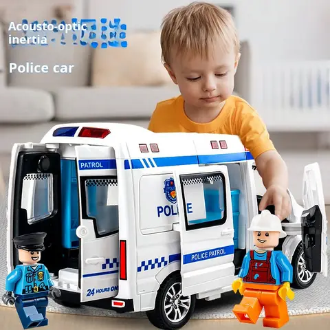 1:32 Sjukhus Räddning Ambulans Polis Diecast Bilmodell med Pull Back Ljud Ljus Leksaker Presenter PojkarLeksaksbil Present till Barn 8 best sales 1 modellbil i skala 32, gjuten - №8