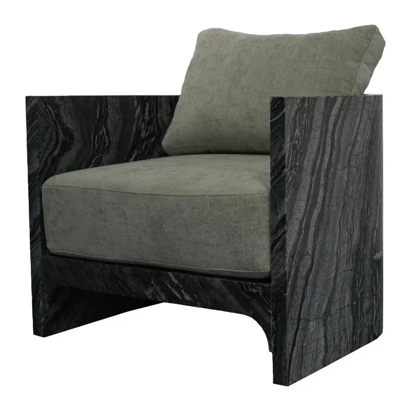 Luxury modern marble sofa set with convertible lounge chair with cooling function