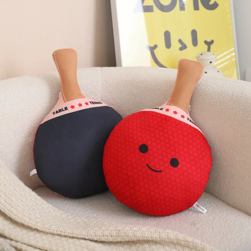 42cm Cartoon  Red Table Tennis Bat Sport Plush Accessory Funny Home Office Decoration Kids Gift