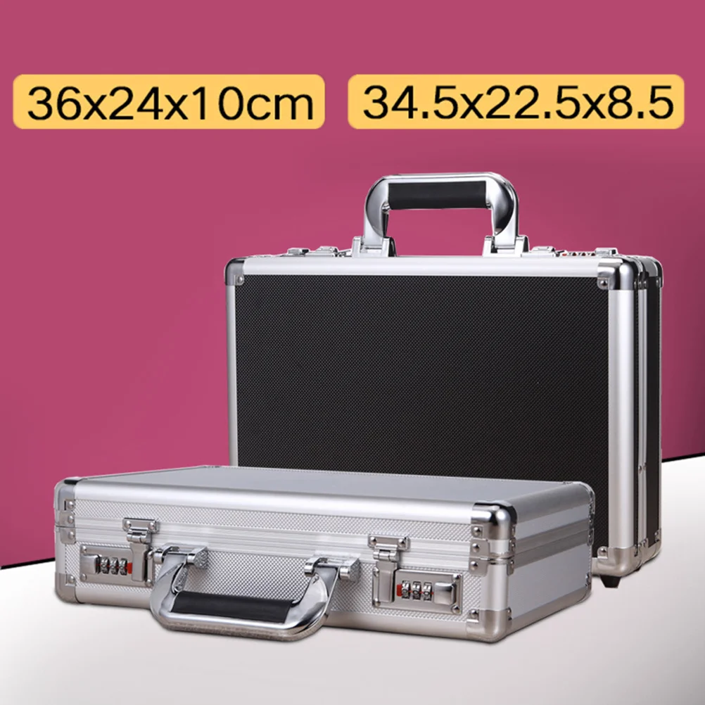 Mini cassetta di sicurezza in lega di alluminio Password Bank Custodia da viaggio compatta per accessori per ragazze Nero