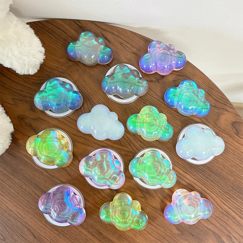 

Держатель-подставка для телефона Glass Cloud Laser, складной кронштейн-грип для iPhone 16/17, Samsung, Huawei