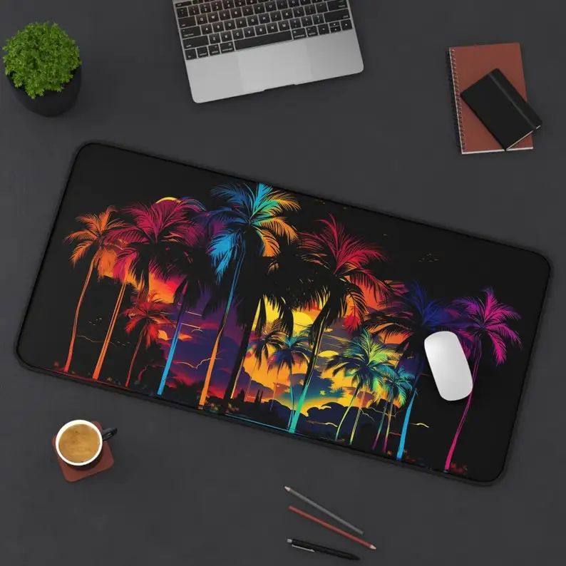 

Vintage Palm Tree Pattern Table Mat, Plant Desktop Decoration, Non-Slip Waterproof Gaming Mouse Pad, Perfect Gift for Friends