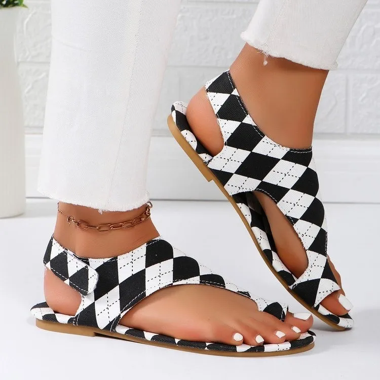 Women Sandals 2024 New Summer Flats Clip Toe Sandals Beach Designer Sandals Sling Back Fashion Casual Shoes for Women Flip Flops