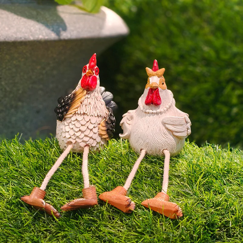 2 قطعة/المجموعة معلقة تركيا زوجين التماثيل حديقة الحيوان زخرفة المشهد في الهواء الطلق ديكور لطيف الحرف اليدوية كائن الملحقات