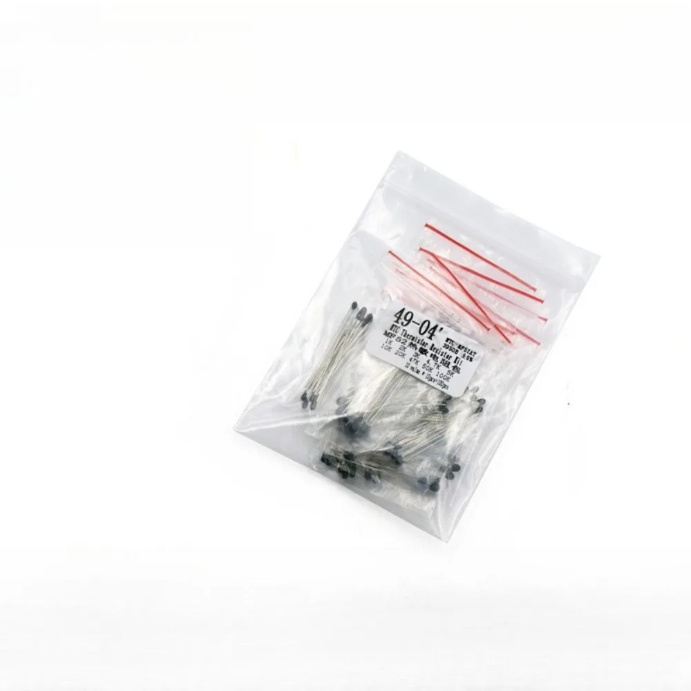 100Pcs 10 Values MF52 NTC Thermistor Assortment Kit 1K to 100K 3950B Coefficient High Precision Temperature Sensor for Temperatu