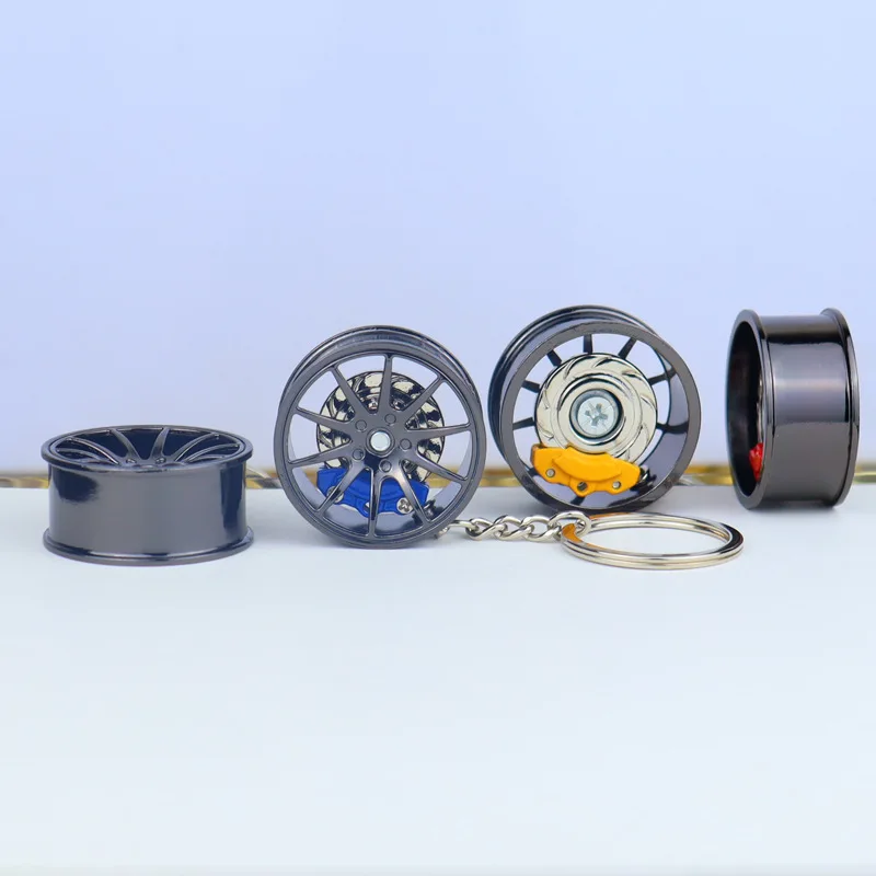 Wheel Hub Keychain Pendant Car Keys Holder Keyring 3D Alloy Model Tyre Car Key Chain Charm Racing Lovers Collectibles