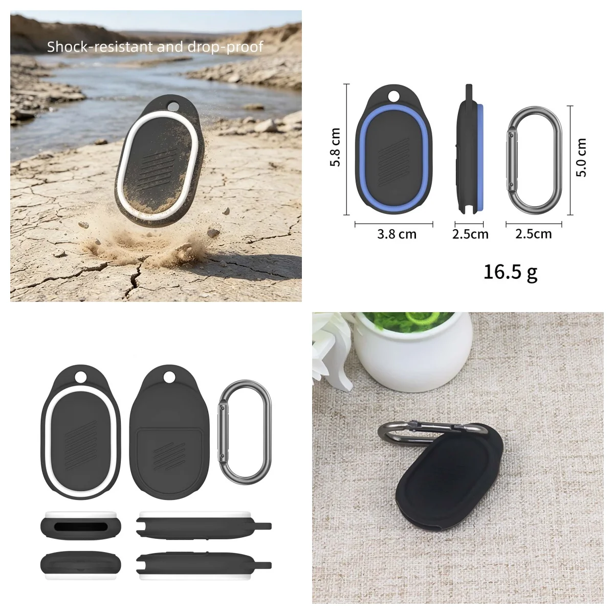 

Protective case for Xiaomi Tag,For Xiaomi Tag Dust Proof Minimalist Solid Color Silicone Case