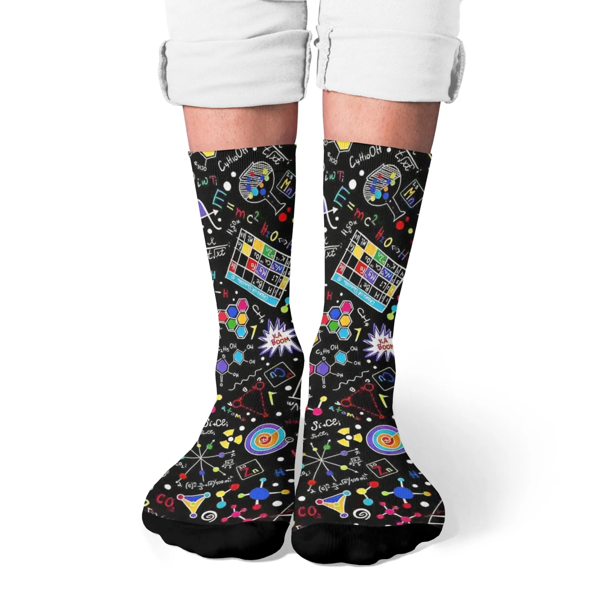 Chaussettes de Style Harajuku heureux, Science incroyable, chaussettes d'hiver unisexes, randonnée, élément chimique imprimé, chaussettes folles de Style de rue, cadeaux