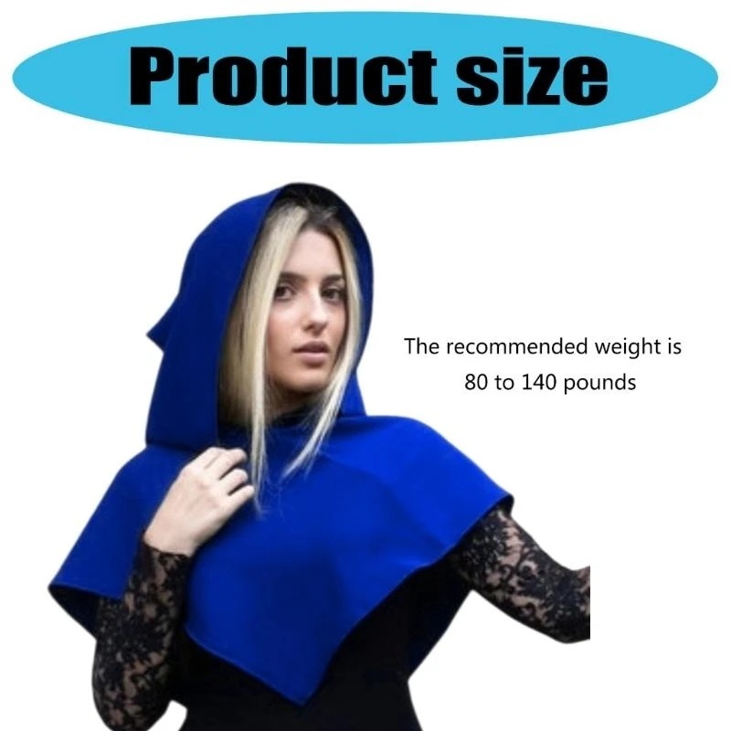 39BB średniowieczny kaptur Halloween krótka peleryna z kapturem Cosplay Poncho dla kobiet mężczyzn do odgrywania ról akcesoria