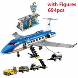 694PCS Manned Passenger Aircraft Building Blocks Bricks Space Shuttle Model Compatible 60104 Toys Kids Gifts