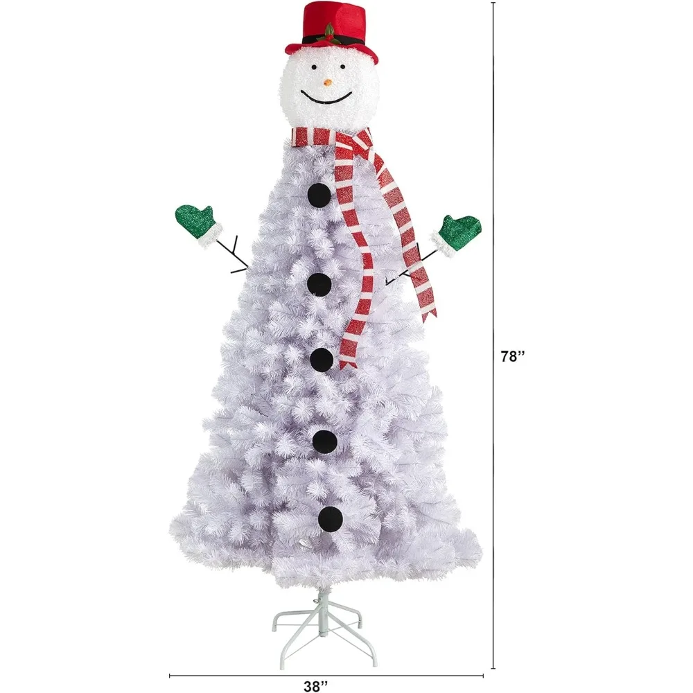 6.5ft. Snowman Artificial Christmas Tree with 804 Bendable Branches