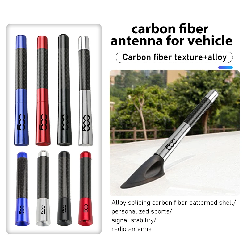 

For Fiat Car Universal Carbon Fiber Antenna Radio Enhanced Signal Auto Accessories Abarth 124spider Cronos Ducato Doblo Freemont