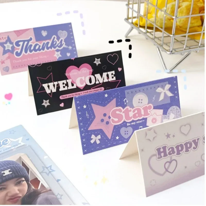 5 Sets Korean Head Card Protective Packaging Gift Decor Paper Card Back Photo Cardboard Back Cute Card Cover DIY INS