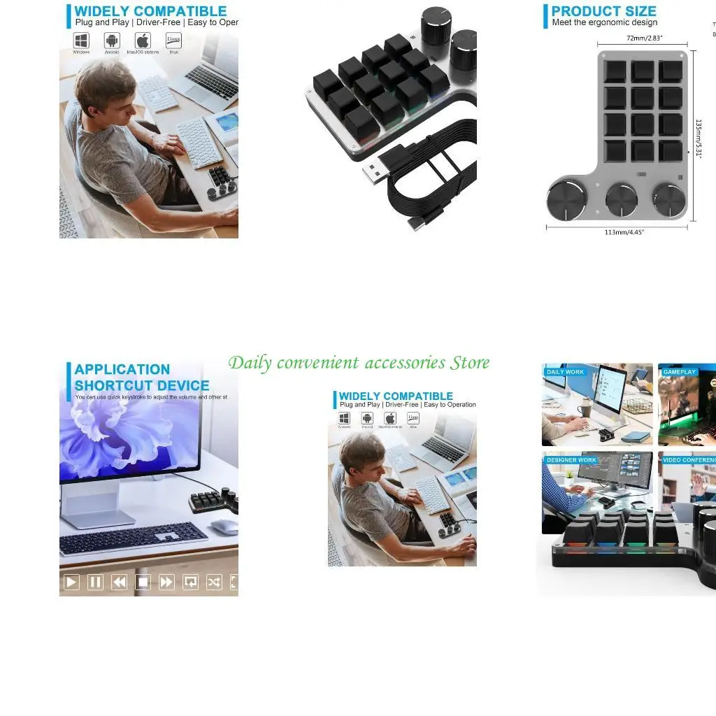 

97QB 12-клавишная пользовательская игровая клавиатура, программируемая USB-мини-клавиатура, совместимая с