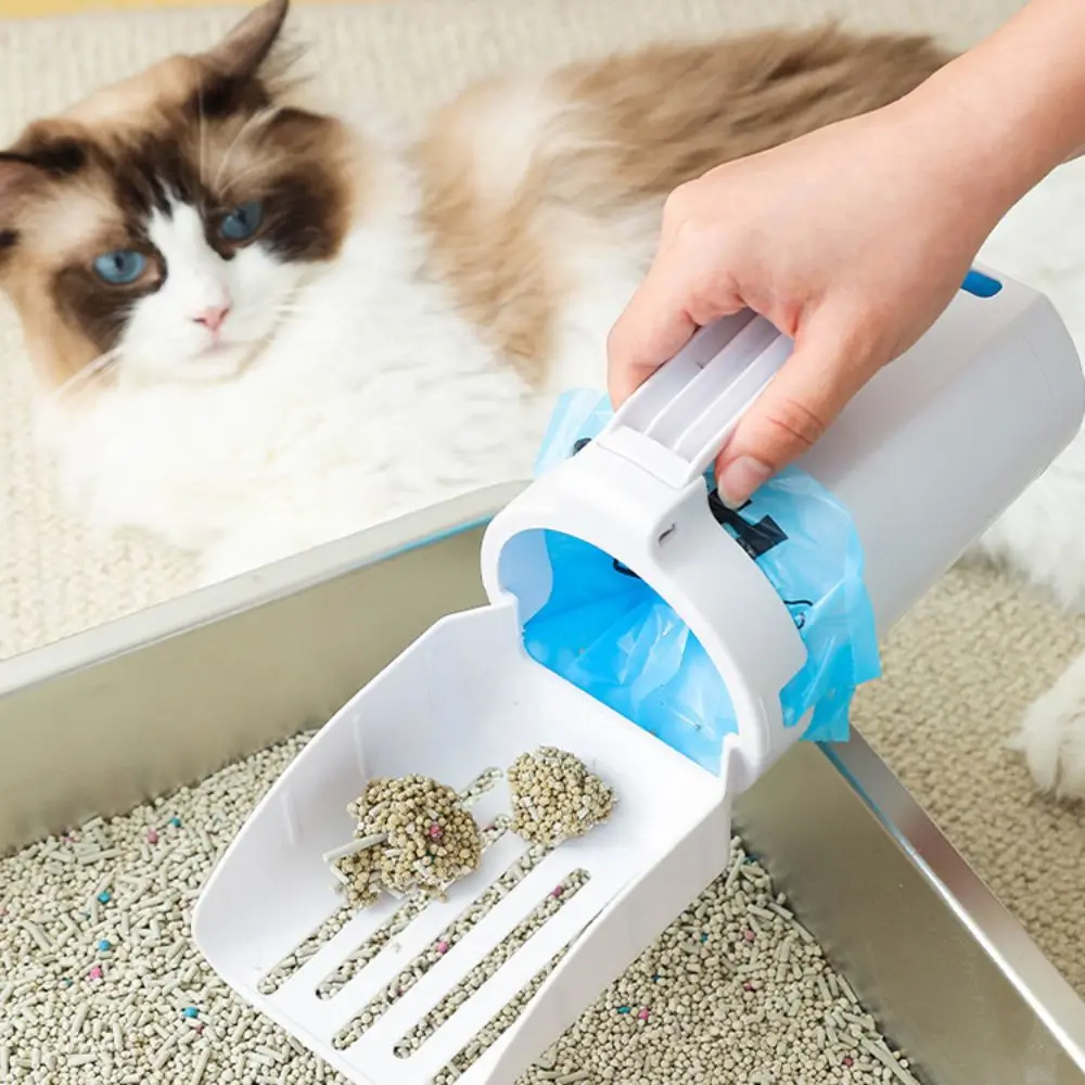 

Built-in Trash Cat Litter Scoop Integrated type Detachable Kitty Poop Disposal Shovel Portable Cat Litter Box Cleaning Tool