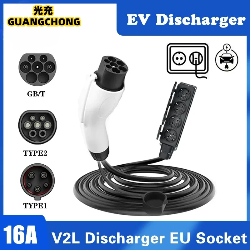 

GBT Type1 Type2 EU Socket Plug for Electric Vehicles 220V Outdoor Power Station Car Suport V2L Compatible with Ioniq5 MG4 Korean