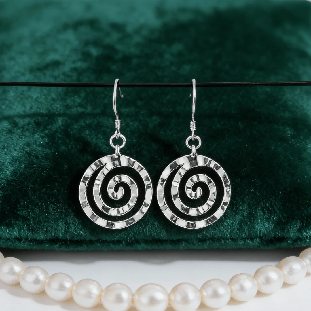 Original designer 925 sterling Silver Exquisite spiral circle drop Earrings for Women fashion Jewelry Hip-hop accessories gifts