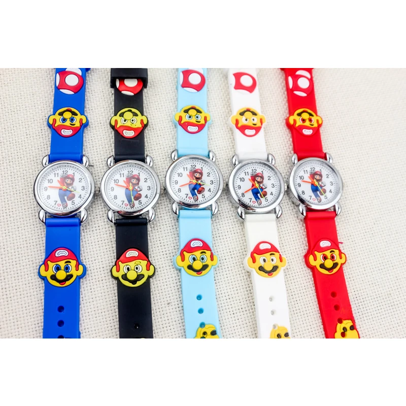 سوبر ماريو بروس كيد كوارتز ساعات المعصم للأطفال الساعات الإلكترونية لعب أنيمي ماريو سيليكون الساعات اكسسوارات هدية عيد ميلاد