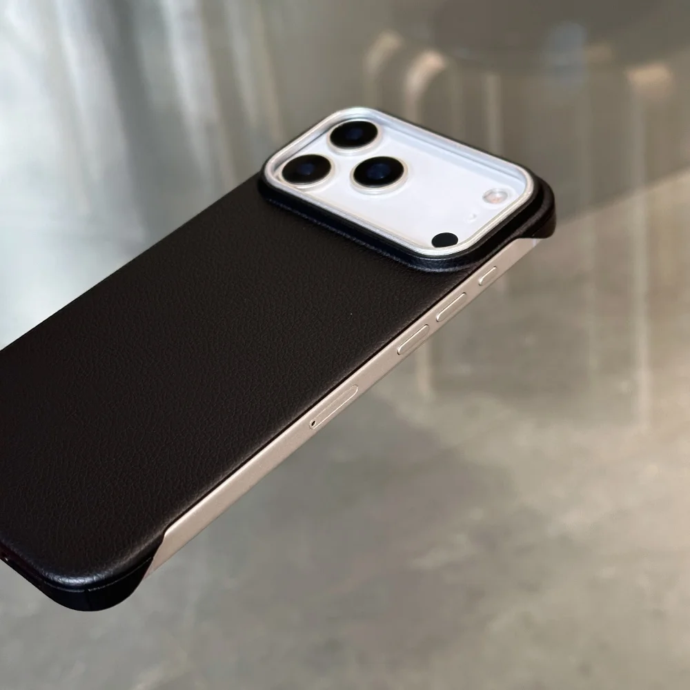 Funda ultrafina sin marco para Iphone 17 Pro Max, fundas con textura de cuero mate para IPhone 17 Air 16 15 14 Pro Max 17pro