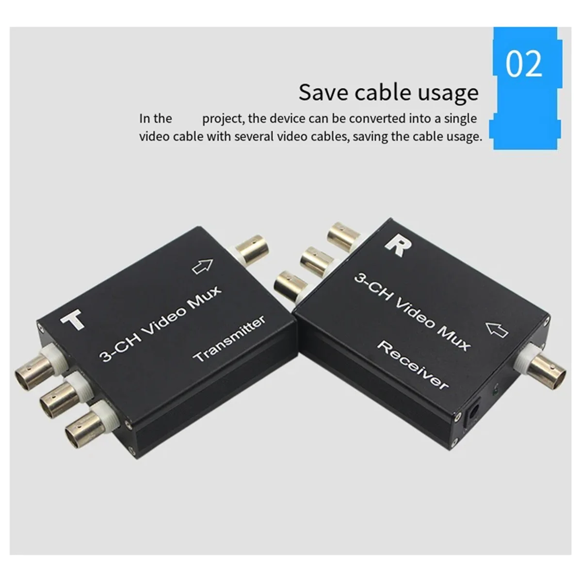 

AAAE 3-Way Video Multiplexer, Analog Surveillance Signal One-To-Three Overlay, Multi-Channel Camera One-Line Communication