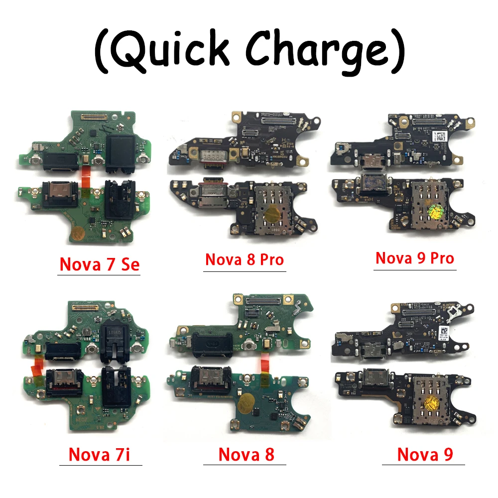 NEW Tested USB Charger Dock Connector Charging Port Microphone Flex Cable For Huawei Nova 5T 7 8 9 10 Pro 5G 7i 8i 7 8 9 SE