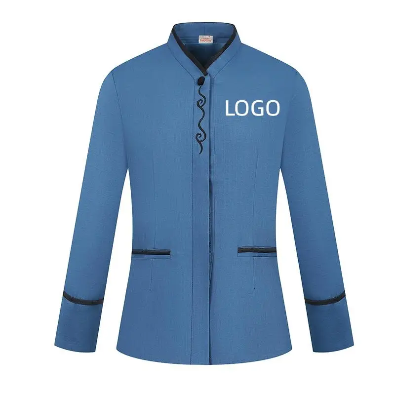 

Ladies Cleaning Uniforms Long Sleeves Hotel Rooms Residential Areas Property Management Restaurants Cleaning Staff Print Logo