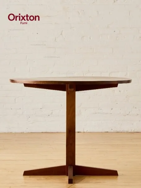 Wabi Sand Wind, antikes Holz, reines Massivholz, kleiner runder Tisch, Esstisch, Couchtisch, mehrere Modelle, minimalistisch, für den Haushalt.