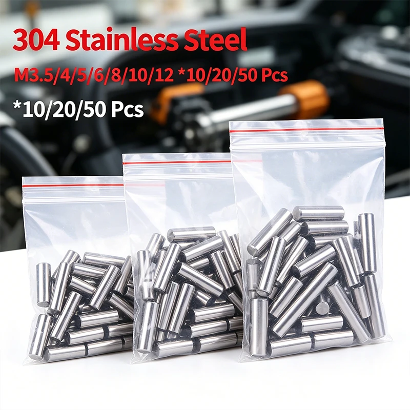 M3.5/M4/M5/M6/M8/M10/M12 304 Stainless Steel Solid Positioning Cold Heading Process Chamfer 5-100mm Cylinder Parallel Pin