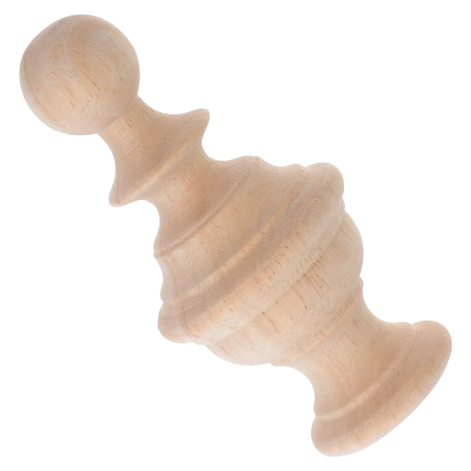 Carved Wooden Finials Solid Wood Decorative Ball Post Caps for Staircase Bedpost Curtain Rod DIY Bed Post Finials