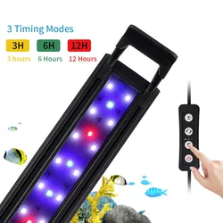 LED Aquarium Light,LED Fish Tank Lamp , 5-Level Brightness Adjustments, Adjustable 3 Light Modes with Time Setting, 20-120CM