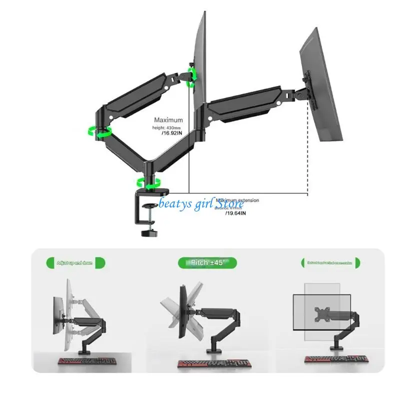 C7AB Ergonomic Adjustable Monitor Stand Reduces Neck Fatigue and Eye Strain Comfortably