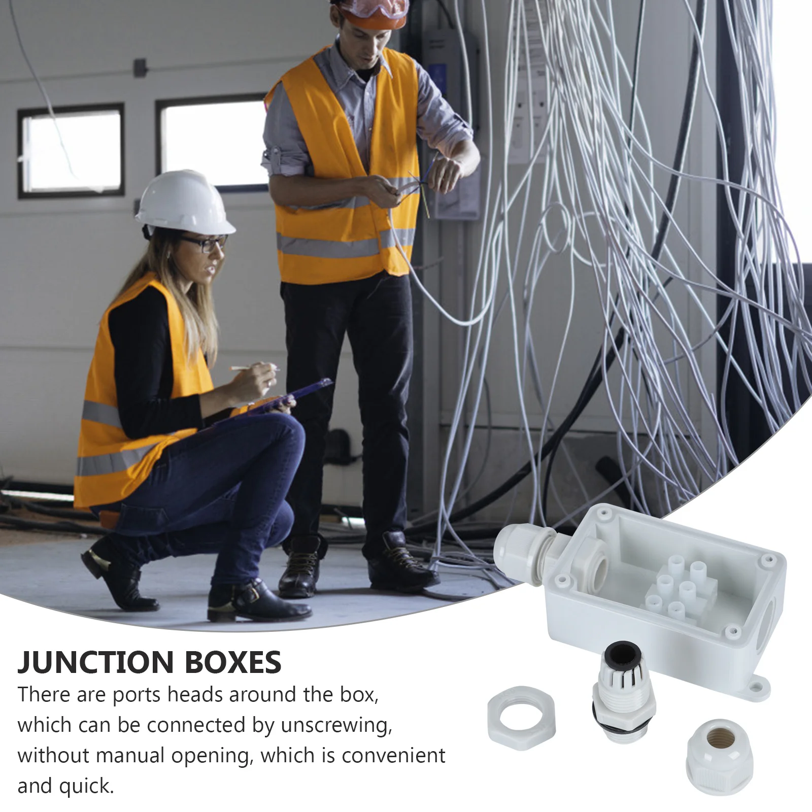 

Waterproof Junction Box Outdoor Enclosure Weatherproof Dustproof Sealing Ring Anti-Drop Screws Snap Clip