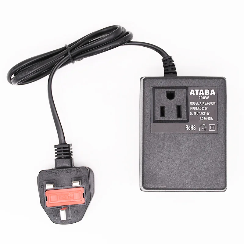 Imagem -04 - Conversor Inversor 220v a 110v Transformador Step Down Transformador Conversor de Tensão Adaptador de Alimentação Viagem ue Eua Plug 200w