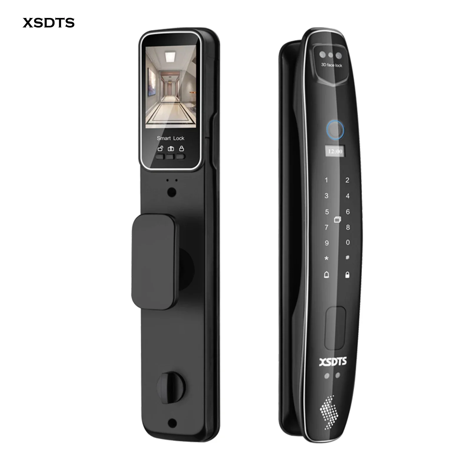 

003 3D Face Smart Door Lock Security Camera Monitor Intelligent Fingerprint Password Biometric Electronic Key Unlock
