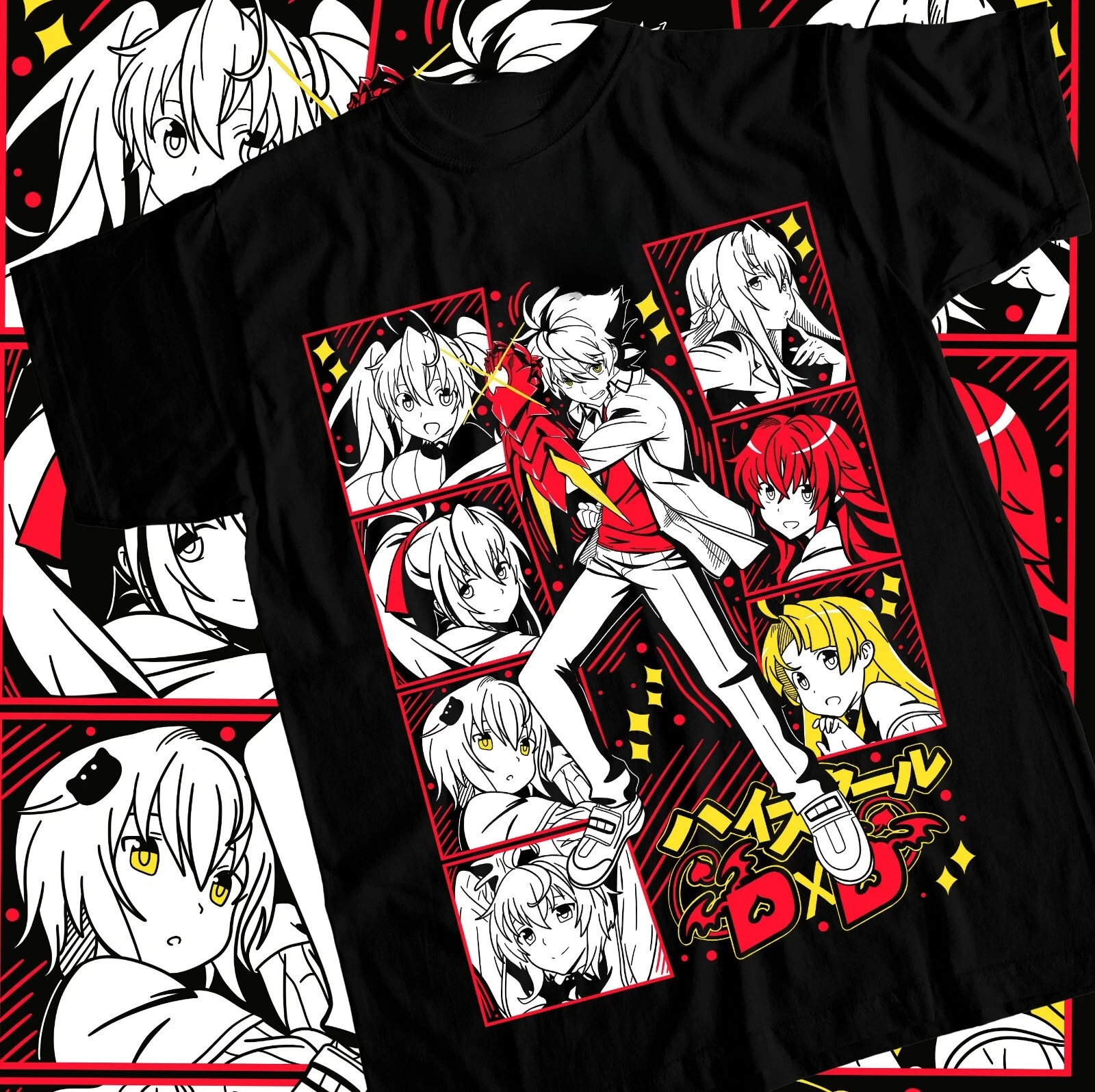 Camiseta de Verano en Oferta Especial High School DxD Rias Gremory Akeno Himejima para Hombre, Cuello Redondo, Manga Corta