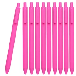 10 Pcs Hot Pink Retractable Gel Pens for Pink Ribbon Breast Cancer Awareness Campaign Journaling Office Supplies