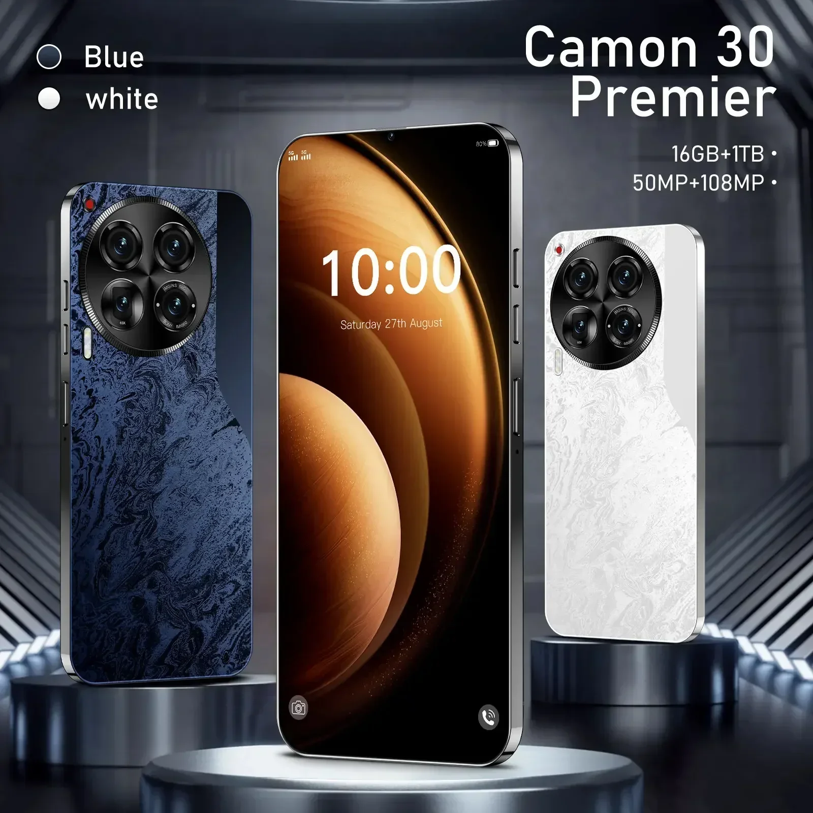 

Camon 30 Premier Smartphone Global Version 16G+1TB Qualcomm 888 10core 6800mAh 50+108MP 4G/5G Cellphone Android Mobile Phone