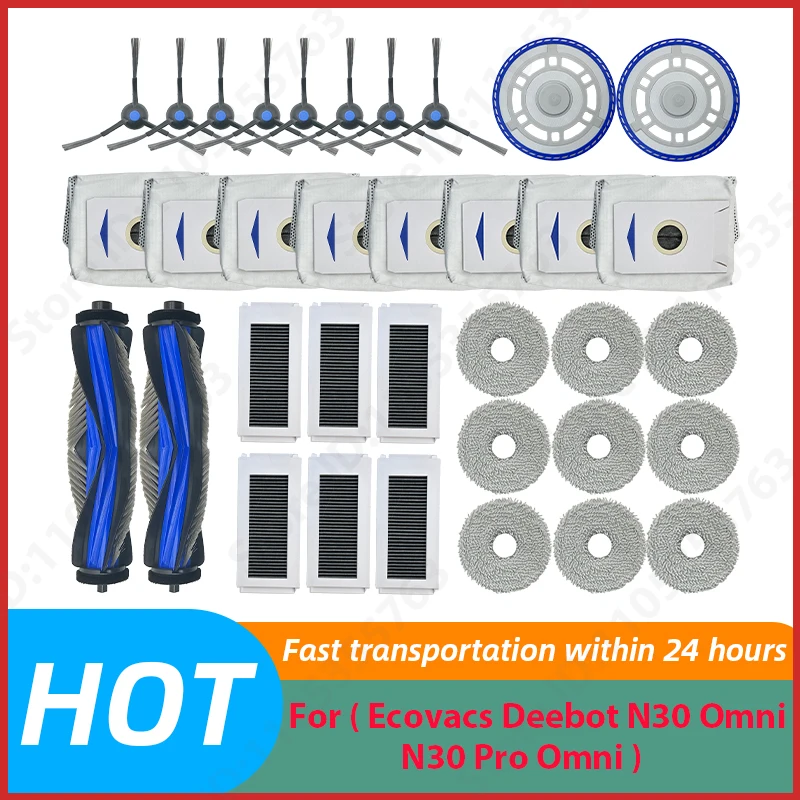 

For ( Ecovacs Deebot N30 Omni / N30 Pro Omni ) Vacuum Parts Main Roller Side Brush Hepa Filter Mop Cloth Dust Bag Accessories