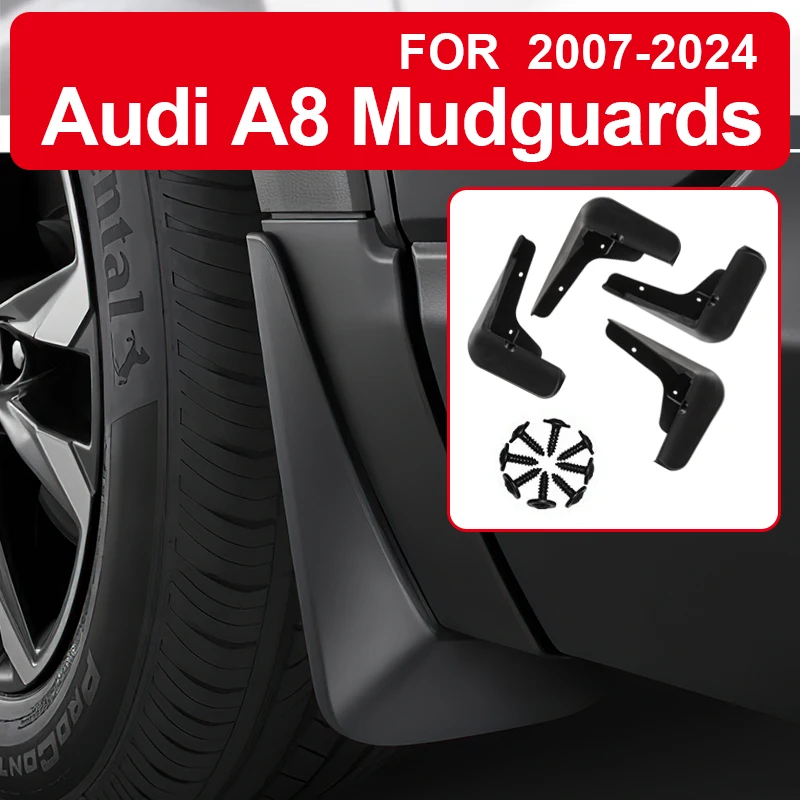 Soft Mud For Audi A8 2007-2024 Accessories TPE Mudguards Original Design Fender Anti-Snow Anti-Sand Guard Protector