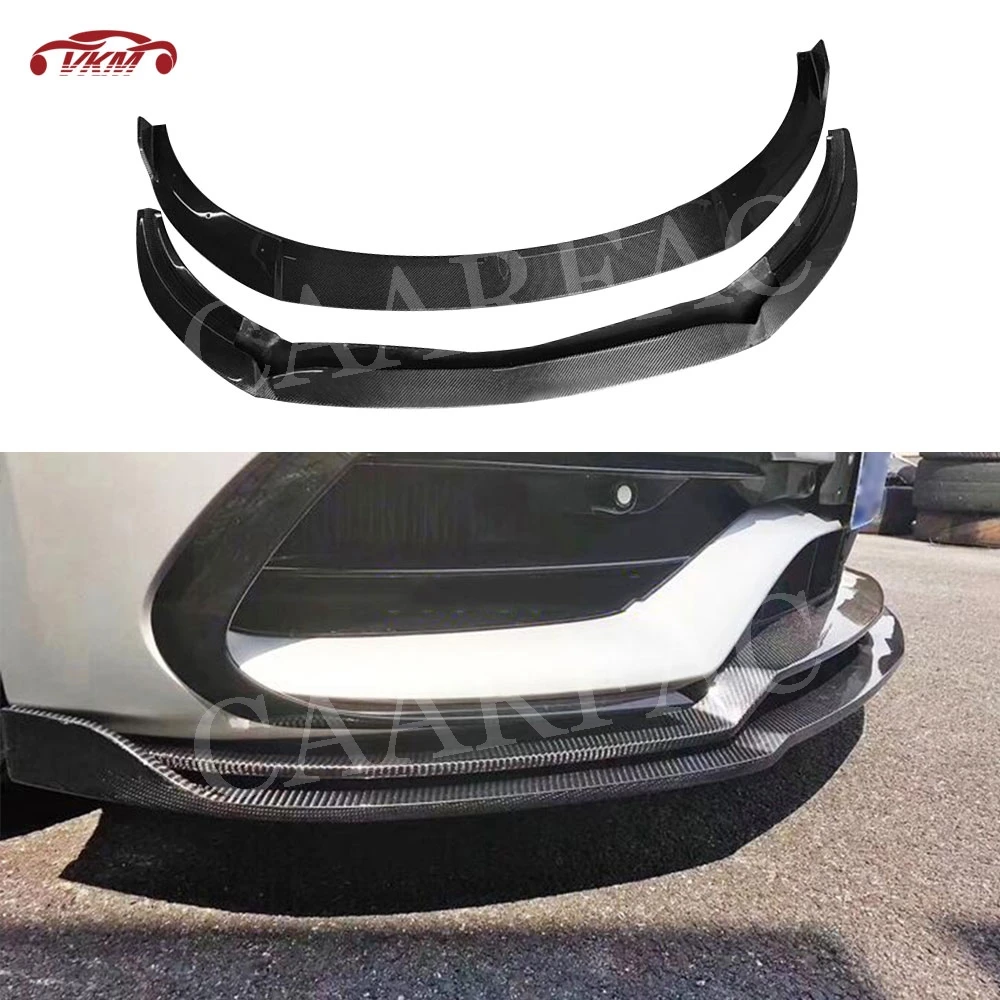 

For CLA Class W117 Carbon Fiber Front Head Double Bumper Lip Spoiler for Mercedes Benz CLA45 AMG 2016-2019 shovel Car styling