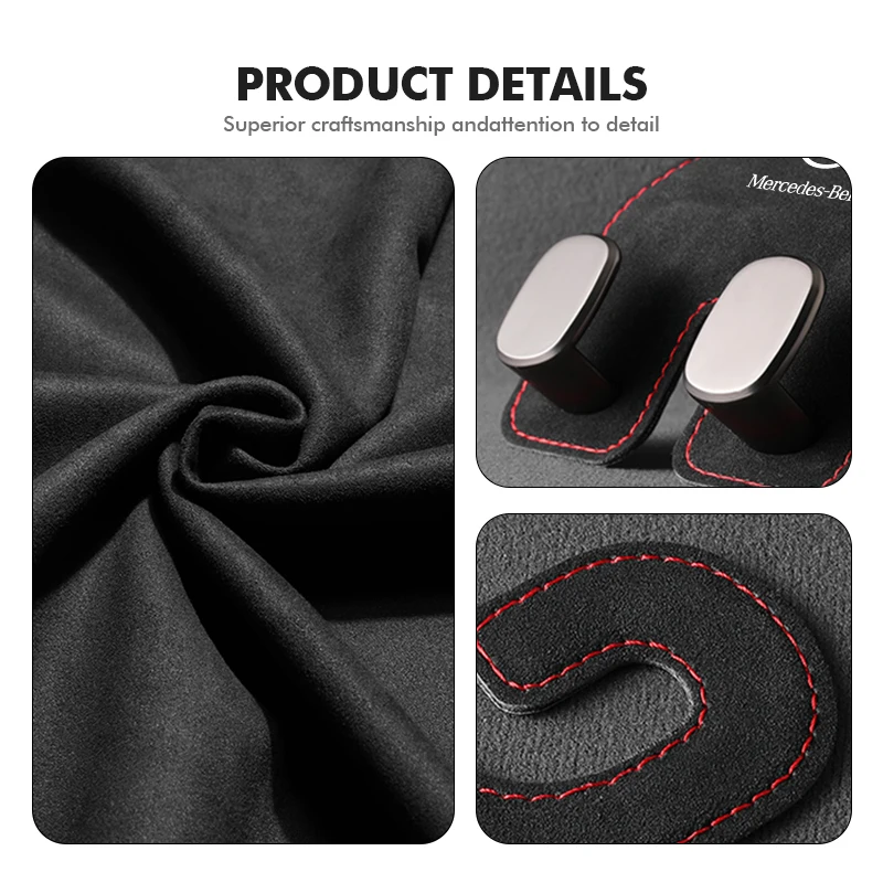 Car Seat Back Hook Hanger Pouch Clothes Hanging Fastener Clip For Mercedes Benz CLK GLC W212 C200 C300 W203 W204 W205 W169 W176 - view 4