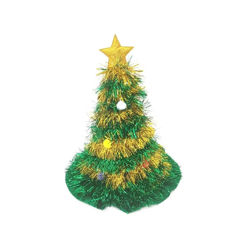 Home Plush Ball Non-woven Rain Silk For Adult For Kids Star Xmas Ornaments Christmas Hat Christmas Decor Christmas Tree Hat